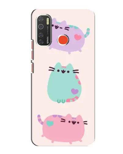 Чехол для TECNO Spark 5 с картинкой «Pusheen трио»