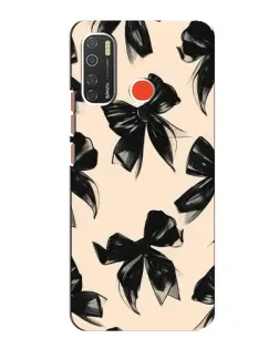 Чехол для TECNO Spark 5 с картинкой «Паттерн черные банты»