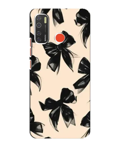 Чехол для TECNO Spark 5 с картинкой «Паттерн черные банты»