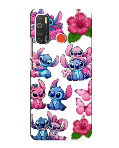Чехол для TECNO Spark 5 с картинкой «Стикеры Stitch и Angel»