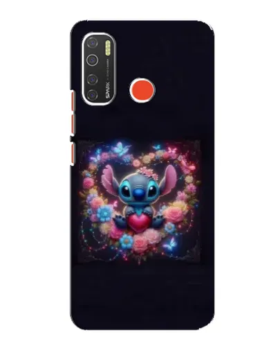 Чехол для TECNO Spark 5 с картинкой «Stitch в цветах»