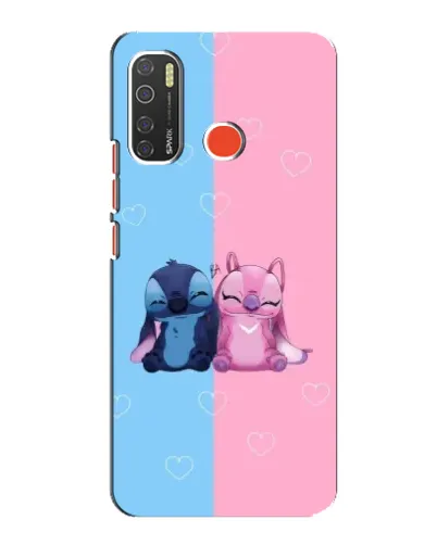 Чехол для TECNO Spark 5 с картинкой «Stitch и Angel Love»