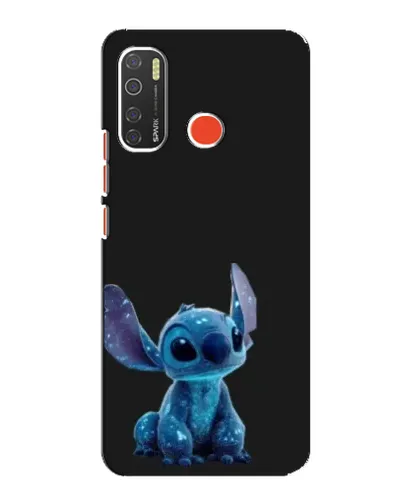 Чехол для TECNO Spark 5 с картинкой «Стич на черном»