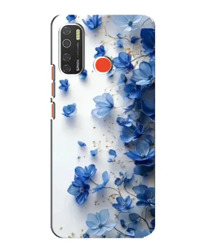 Чехол для TECNO Spark 5 с картинкой «Голубой цветочный каскад»