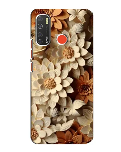 Чехол для TECNO Spark 5 с картинкой «Бежевый флористический декор»