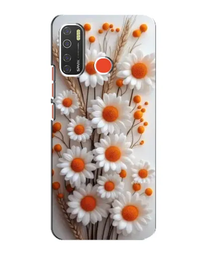 Чехол для TECNO Spark 5 с картинкой «Белые сухоцветы»