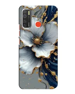 Чохол для TECNO Spark 5 з картинкою «Біла квітка та золотий флюїд» Чохол для TECNO Spark 5 з картинкою «Біла квітка та золотий флюїд»