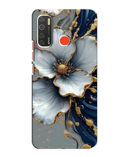 Чохол для TECNO Spark 5 з картинкою «Біла квітка та золотий флюїд» Чохол для TECNO Spark 5 з картинкою «Біла квітка та золотий флюїд»