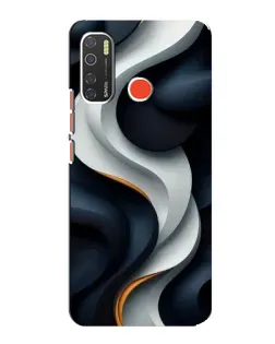 Чехол для TECNO Spark 5 с картинкой «Объемные черно-белые ленты»