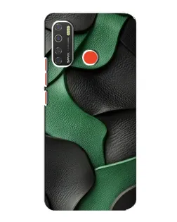 Чехол для TECNO Spark 5 с картинкой «Зеленые кожаные волны»