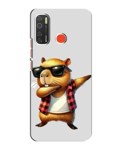 Чехол для TECNO Spark 5 с картинкой «Капибара рэпер даб»