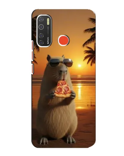 Чехол для TECNO Spark 5 с картинкой «Капибара с пиццей»