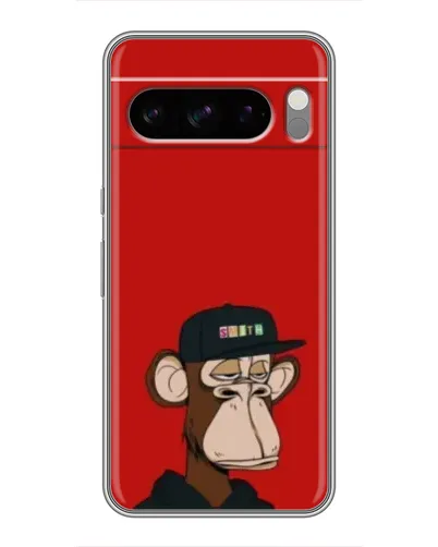 Чехол для TECNO Spark 50 с картинкой «Bored Ape — красный фон»