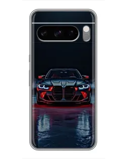 Чехол для TECNO Spark 50 с картинкой «BMW на мокрой дороге»