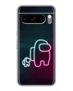 Чехол для TECNO Spark 50 с картинкой «Among Us неон-арт»
