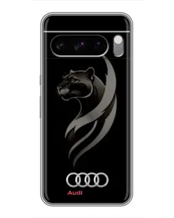 Чехол для TECNO Spark 50 с картинкой «Графика — пантера и Audi»