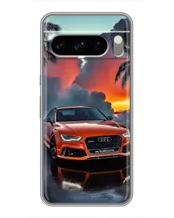 Чехол для TECNO Spark 50 с картинкой «Audi — закат»