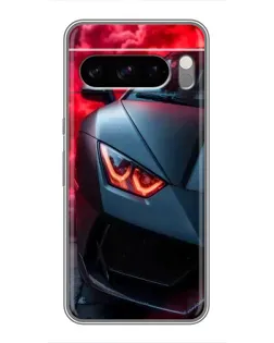 Чехол для TECNO Spark 50 с картинкой «Lamborghini красное сияние»