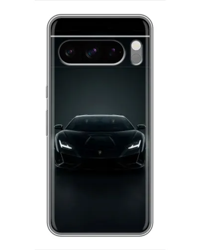 Чехол для TECNO Spark 50 с картинкой «Черный Lamborghini Aventador»