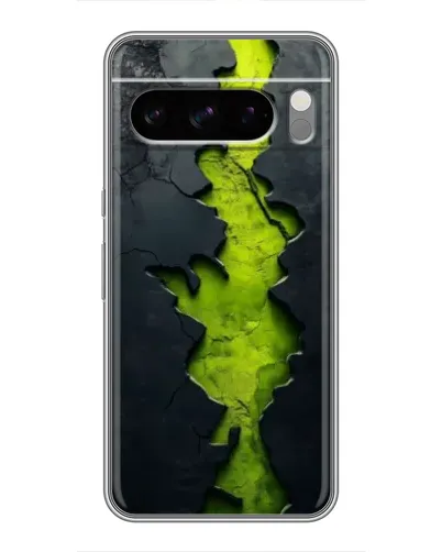 Чехол для TECNO Spark 50 с картинкой «Салатовый разлом скалы»
