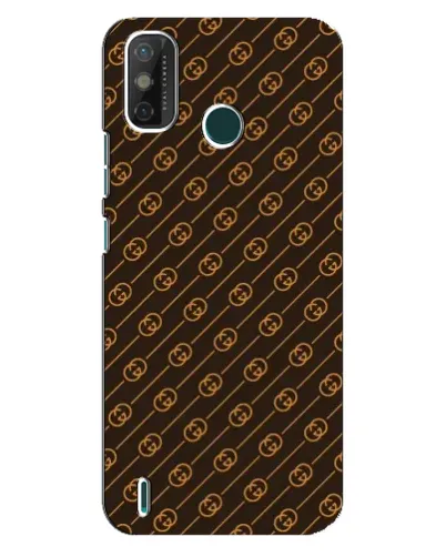Чехол для TECNO Spark 6 GO (KE5) с картинкой «Gucci — золотые диагонали»