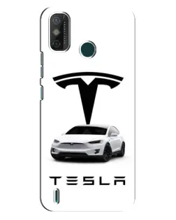 Чехол для TECNO Spark 6 GO (KE5) с картинкой «Tesla White Style»