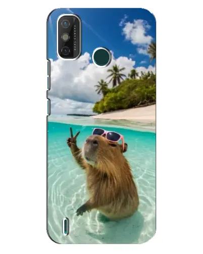 Чехол для TECNO Spark 6 GO (KE5) с картинкой «Капибара на море»