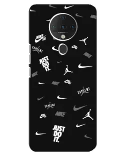 Чехол для TECNO Spark 6 с картинкой «Nike Black Pattern»