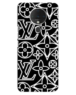 Чехол для TECNO Spark 6 с картинкой «Черно-белый узор LV»