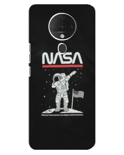 Чехол для TECNO Spark 6 с картинкой «NASA — шагаем по Луне»