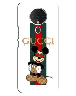 Чехол для TECNO Spark 6 с картинкой «Микки Маус Gucci — полосы»