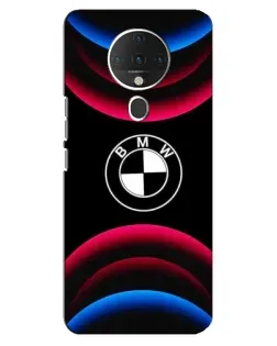 Чехол для TECNO Spark 6 с картинкой «Логотип BMW и неоновые дуги»