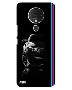 Чехол для TECNO Spark 6 с картинкой «Силуэт BMW в темноте»