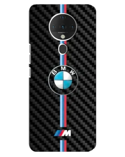 Чехол для TECNO Spark 6 с картинкой «Эмблема BMW и карбон»