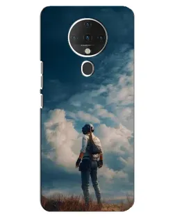 Чехол для TECNO Spark 6 с картинкой «Герой PUBG на скале»