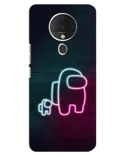Чехол для TECNO Spark 6 с картинкой «Among Us неон-арт»