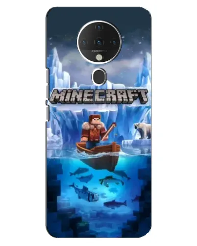 Чехол для TECNO Spark 6 с картинкой «Minecraft ледяной мир»