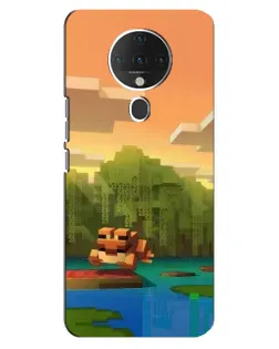 Чехол для TECNO Spark 6 с картинкой «Майнкрафт закат солнца»