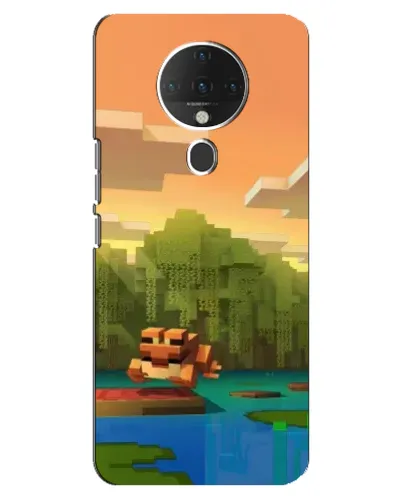 Чехол для TECNO Spark 6 с картинкой «Майнкрафт закат солнца»