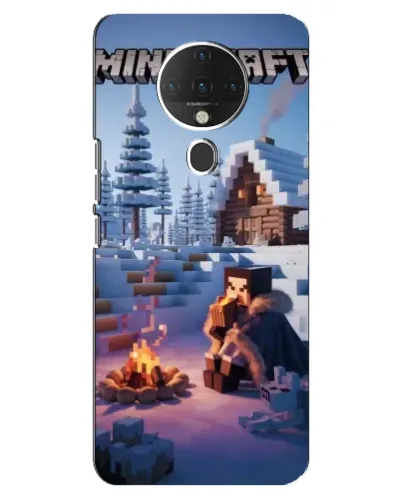 Чехол для TECNO Spark 6 с картинкой «Зимний Minecraft»