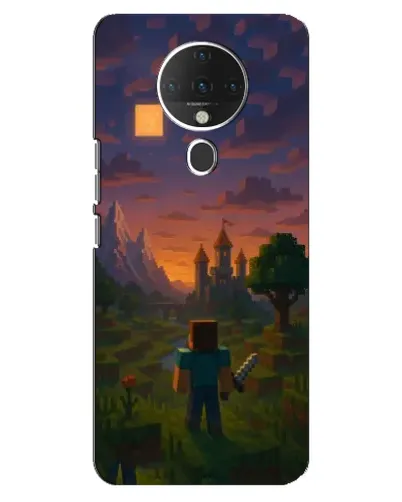 Чехол для TECNO Spark 6 с картинкой «Стив у башни»