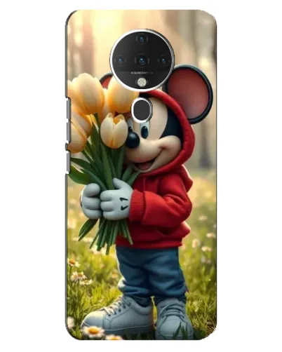 Чехол для TECNO Spark 6 с картинкой «Микки с тюльпанами»