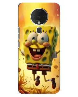 Чехол для TECNO Spark 6 с картинкой «Губка Боб прыгает»