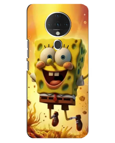 Чехол для TECNO Spark 6 с картинкой «Губка Боб прыгает»