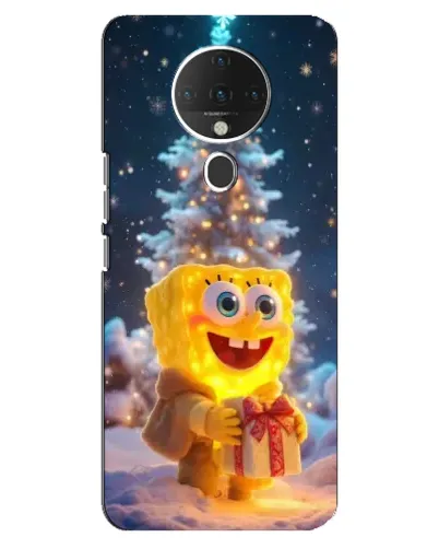 Чехол для TECNO Spark 6 с картинкой «Рождественский Спанч Боб»