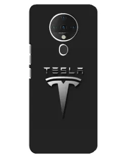 Чехол для TECNO Spark 6 с картинкой «Стальной логотип Tesla»