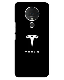 Чехол для TECNO Spark 6 с картинкой «Tesla White Logo»