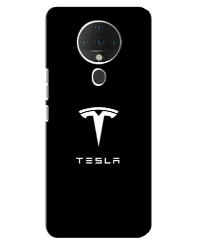 Чехол для TECNO Spark 6 с картинкой «Tesla White Logo»