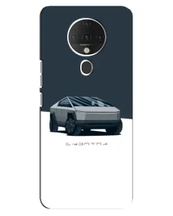 Чехол для TECNO Spark 6 с картинкой «Серебристый Cybertruck Tesla»