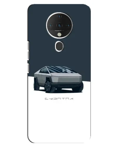 Чехол для TECNO Spark 6 с картинкой «Серебристый Cybertruck Tesla»
